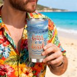 Personalized Sandbeach Cartoon Character 20 oz Insulated Tumbler with Name Travel Essential Daily Use Birthday Gift for Kid Family