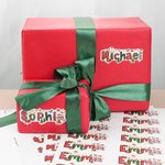 Personalisierte Weihnachtsmann Rentier Wasserdichte Aufkleber Etiketten mit Namen Weihnachten Party Geschenk Deko für Familie Freunde