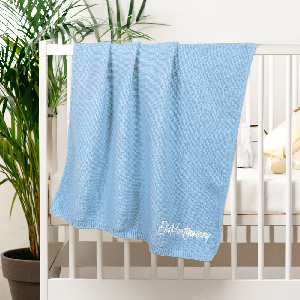 Couverture en coton doux pour bébé avec nom brodé personnalisé Cadeau d'anniversaire de douche de bébé pour les nouveau-nés enfants