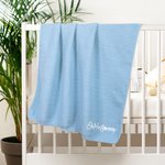 Personalised Embroidered Name Soft Cotton Baby Blanket with Baby Shower Birthday Gift for Newborns Kids