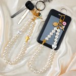 Personalized Angel Cross Initial Pearl Keychain Prayer Christmas Gift for Christians