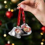 Personalized Photo Design Heart Angel Wing Bell Ornament Home Tree Decor Christmas Gift for Family Friend