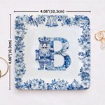 Personalized Toile De Jouy Snowman Santa Claus Nutcracker Ceramic Trinket Jewelry Dish with Name Daily Use Christmas Gift for Women