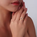 Gepersonaliseerde dubbele hart geboortestenen zirkoon ring met gegraveerde naam en tekst sieraad verjaardagscadeau voor vrouwen