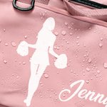 Personalisierte Cheerleading Mädchen Silhouette wasserdicht Reise Seesack mit Namen Reisezubehör Geburtstag Geschenk für Cheerleader Sportliebhaber