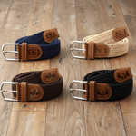 Personalized Initial Hole Free Elastic Woven Belt with Name Daily Wear Birthday Gift for Men Father