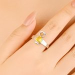 Personalized Cute Boy Girl Charm Heart-Shaped Birthstone Ring Mother's Day Birthday Anniversary Gift for Mother Grandmother