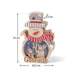 Gepersonaliseerd Kerstman Sneeuwpop Houten Ornament met Naam en LED Licht Woondecoratie Kerstcadeau voor Familie en Vrienden