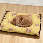 Personalized Paws Bones Dog Cat Face Photo Pet Mat with Name Outdoor Activities Indoor Rest Birthday Gift for Pet Owners Lovers