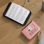 Livre de poche en cuir PU personnalisé avec nom, anniversaire, baptême, bouquet de fleurs de naissance multicolore pour femmes chrétiennes