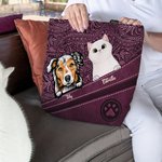Bolso personalizado estampado de huellas vintage de 1 a 5 perros y gatos con cremallera y nombres regalo de cumpleaños para amantes de mascotas
