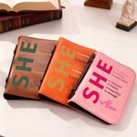Personalised She is Bible Verses Multicolour PU Leather Book Cover with Name Christmas Birthday Baptism Gift for Christian Family Friends