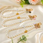 Personalized Angel Cross Initial Pearl Keychain Prayer Christmas Gift for Christians