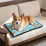 Personalized Paws Bones Dog Cat Face Photo Pet Mat with Name Outdoor Activities Indoor Rest Birthday Gift for Pet Owners Lovers