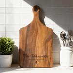 Personalized Engraved Name Date Wooden Bamboo Reversible Cheese Charcuterie Cutting Board with Grip Made in USA Housewarming Gift for Family Couple