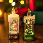 Vela LED personalizada con motivo de muñeco de nieve Papá Noel y árbol de Navidad regalo de fiesta navideña para familia y amigos