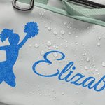 Personalized Cheerleading Theme Large Name Duffle Bag with Shoes Compartment and Shoulder Strap Birthday Team Gift for Cheerleader Girls