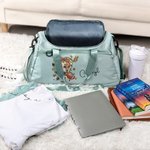 Personalized Fashion Football Girl Name Waterproof Travel Weekender Bag with Shoe Compartment and Shoulder Strap Birthday Sports Gift for Women