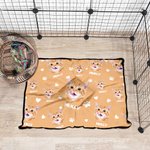 Personalized Paws Bones Dog Cat Face Photo Pet Mat with Name Outdoor Activities Indoor Rest Birthday Gift for Pet Owners Lovers