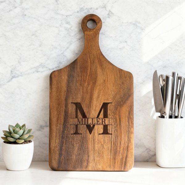 Engraved Monogram Reversible Cheese Board Wedding Gift