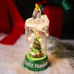 Vela LED personalizada con motivo de muñeco de nieve Papá Noel y árbol de Navidad regalo de fiesta navideña para familia y amigos