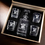 Personalized Highland Cow Whiskey Decanter with Text Bar Accessory Birthday Gift for Men Whiskey Lovers