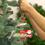 Personlig julgransjultomte akrylprydnad med 1-8 namn Hem träddekoration julklapp för familjen