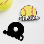 Personalized Acrylic Baseball Softball Soccer Sports Name Number Bag Charm Accessories for Bogg Sports Team Birthday Gift for Sport Lovers