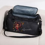 Personalized Fashion Football Girl Name Waterproof Travel Weekender Bag with Shoe Compartment and Shoulder Strap Birthday Sports Gift for Women