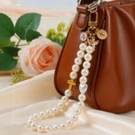 Personalized Angel Cross Initial Pearl Keychain Prayer Christmas Gift for Christians