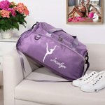 Silhouette de gymnastique rythmique personnalisée Sac de voyage imperméable avec nom Accessoire de voyage Cadeau d'anniversaire pour les amateurs de gymnastique
