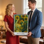 Personalisiertes Foto-Ölgemälde Poster auf Leinwand mit Aufschrift Spruche und Optionalem Rahmen Jahrestag Geburtstag Geschenk für Familie Freund