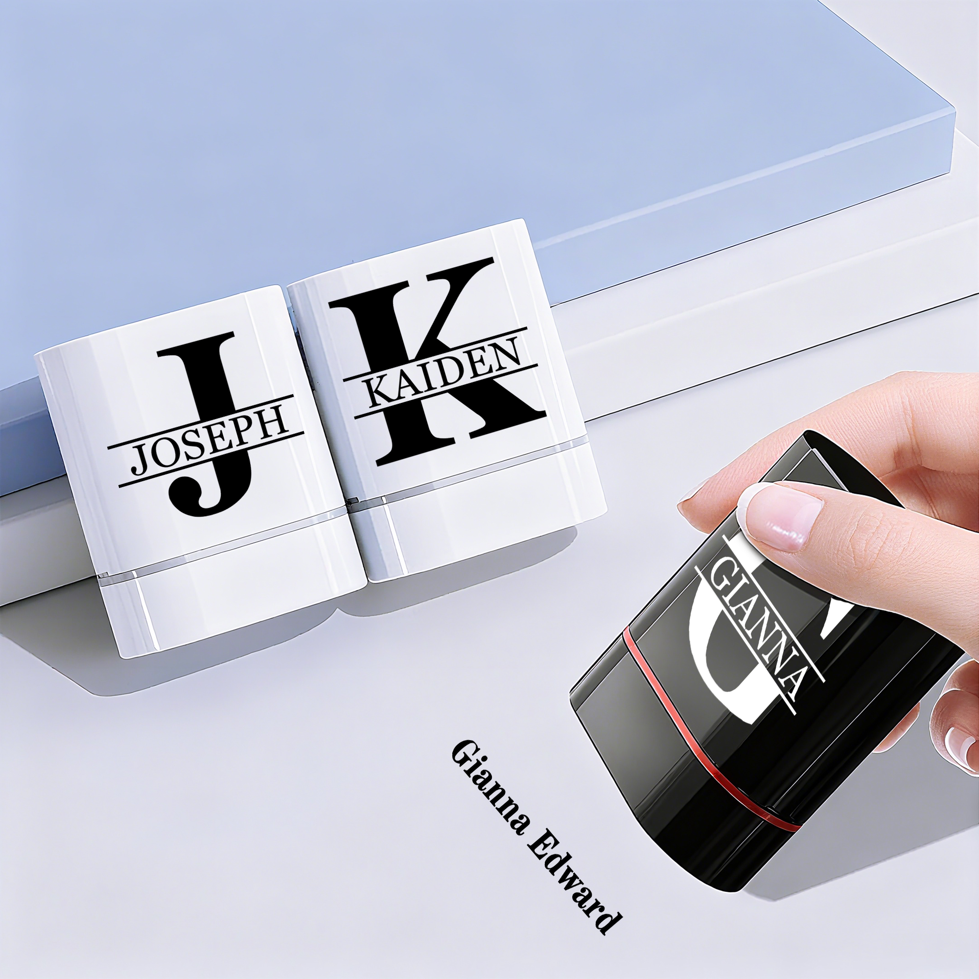 Tampon portable personnalisé avec texte pour une utilisation quotidienne Cadeau d'anniversaire pour les partenaires d'affaires, les amis et la famille