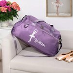 Personalisierte Multi-Fach Ballett Silhouette wasserdicht Oxford Reisetasche mit Namen und Schultergurt Geburtstag Geschenk für Ballerina Tanzliebhaber