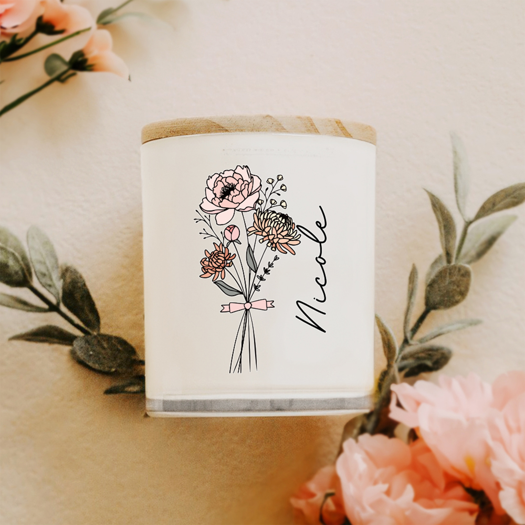Regalo di Natale per la nonna / Bouquet di fiori per la nascita / Regalo personalizzato / Arte