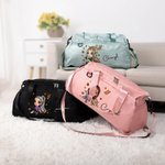 Personalized Fashion Football Girl Name Waterproof Travel Weekender Bag with Shoe Compartment and Shoulder Strap Birthday Sports Gift for Women