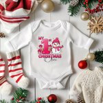 Personalized 1st Christmas Snowman 100% Cotton Baby Bodysuit with Name Christmas Gift for Baby New Parents