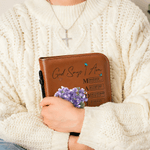 Livre de poche en cuir PU personnalisé avec nom, anniversaire, baptême, bouquet de fleurs de naissance multicolore pour femmes chrétiennes