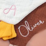 Personalized Cute Mallard Duck Goose 100% Cotton Soft Baby Security Blanket with Embroidered Name Birthday Baby Shower Gift for Newborn New Mom