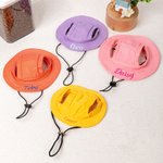 Personalized Multicolor Milk Pattern Adjustable Pet Bucket Hat with Embroidered Name Pet Daily Wear Birthday Gift for Pet Mom Dad Pet Lovers