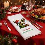 Personalized Christmas Elf Tree Snowman House Initial Waffle Tea Towel with Text Kitchen Decor Christmas Gift for Family Friends