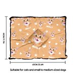 Personalized Paws Bones Dog Cat Face Photo Pet Mat with Name Outdoor Activities Indoor Rest Birthday Gift for Pet Owners Lovers