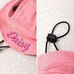 Personalized Multicolor Milk Pattern Adjustable Pet Bucket Hat with Embroidered Name Pet Daily Wear Birthday Gift for Pet Mom Dad Pet Lovers