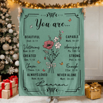 Henkilökohtainen olet syntynyt kukka Raamatun jae Design pehmeä heittää peitto nimi uskonnollinen päivä syntymäpäivä joululahja kristittyjen naisten kanssa