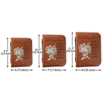 Livre de poche en cuir PU personnalisé avec nom, anniversaire, baptême, bouquet de fleurs de naissance multicolore pour femmes chrétiennes