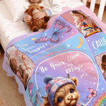 Personalized Floral Highland Cow Butterfly Soft Throw Blanket with Name and Photos Home Decor Baby Shower Birthday Gift for Girls