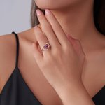 Gepersonaliseerde dubbele hart geboortestenen zirkoon ring met gegraveerde naam en tekst sieraad verjaardagscadeau voor vrouwen