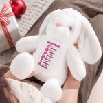 Personalized God Says Bible Stuffed Plush Rabbit Bunny Toy with Name and Letters Christmas Birthday Gift for Kids