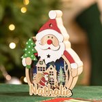 Gepersonaliseerd Kerstman Sneeuwpop Houten Ornament met Naam en LED Licht Woondecoratie Kerstcadeau voor Familie en Vrienden