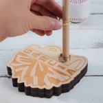 Personalized Pom Pom Megaphone Wooden Ring Holder with Engraved Name Cheer Team Game Day Gift for Cheerleaders Cheer Coaches